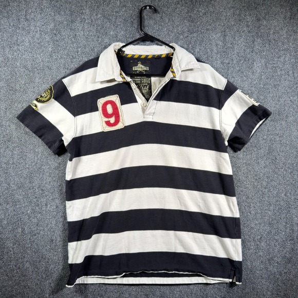 Scotch & Soda Other - Scotch & Soda Loveline Rugby Shirt Mens XXL Black White Striped